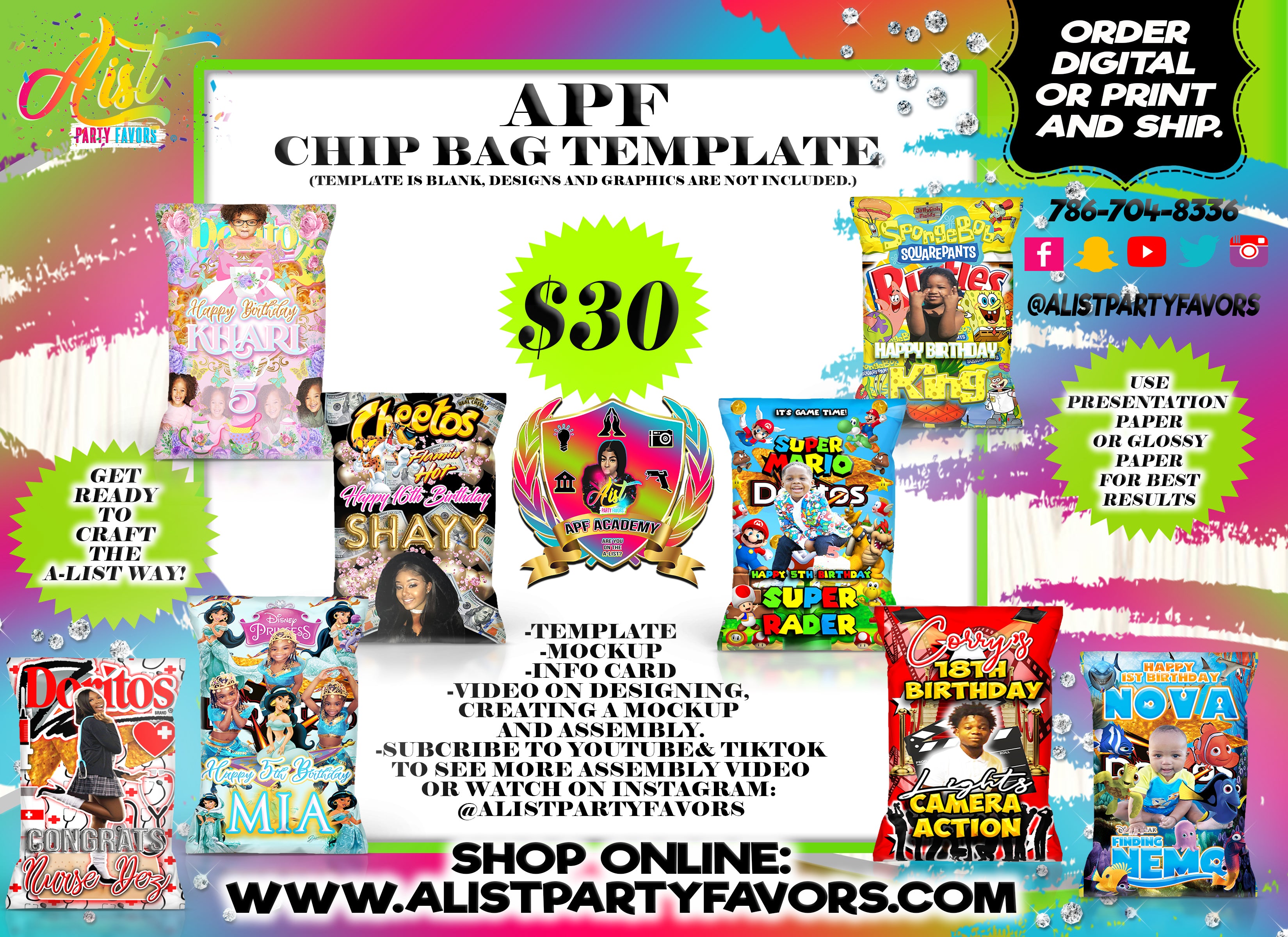 APF Chip Bag Template