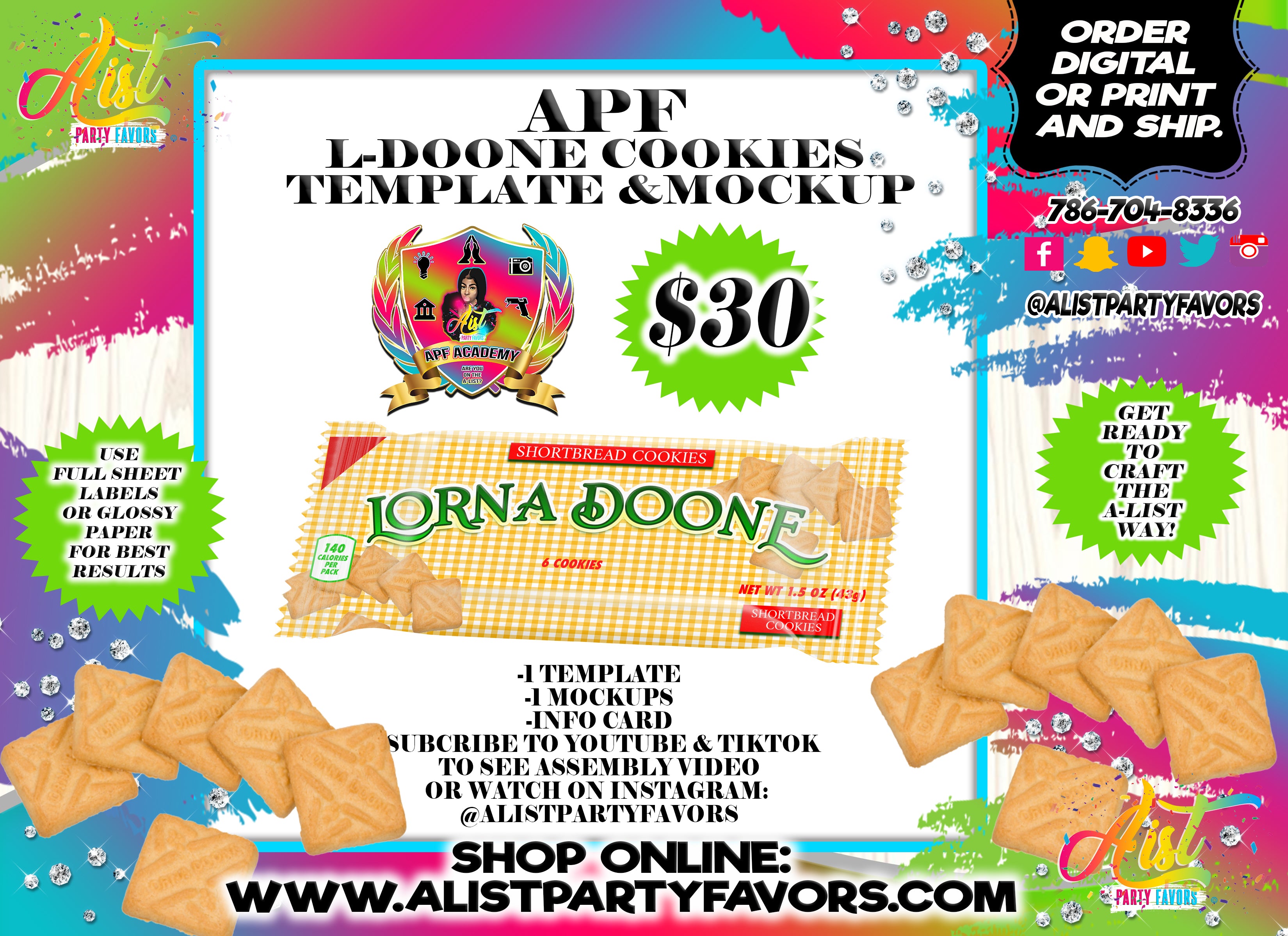 APF L Doone Cookies Template & Mockup