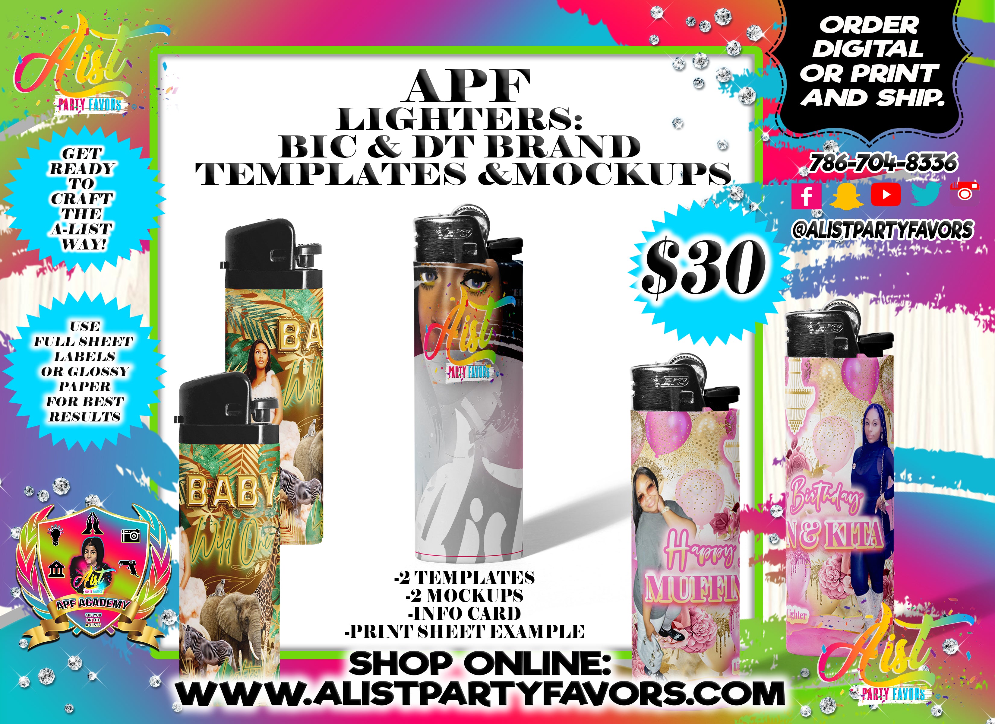 APF Lighters Template & Mockup