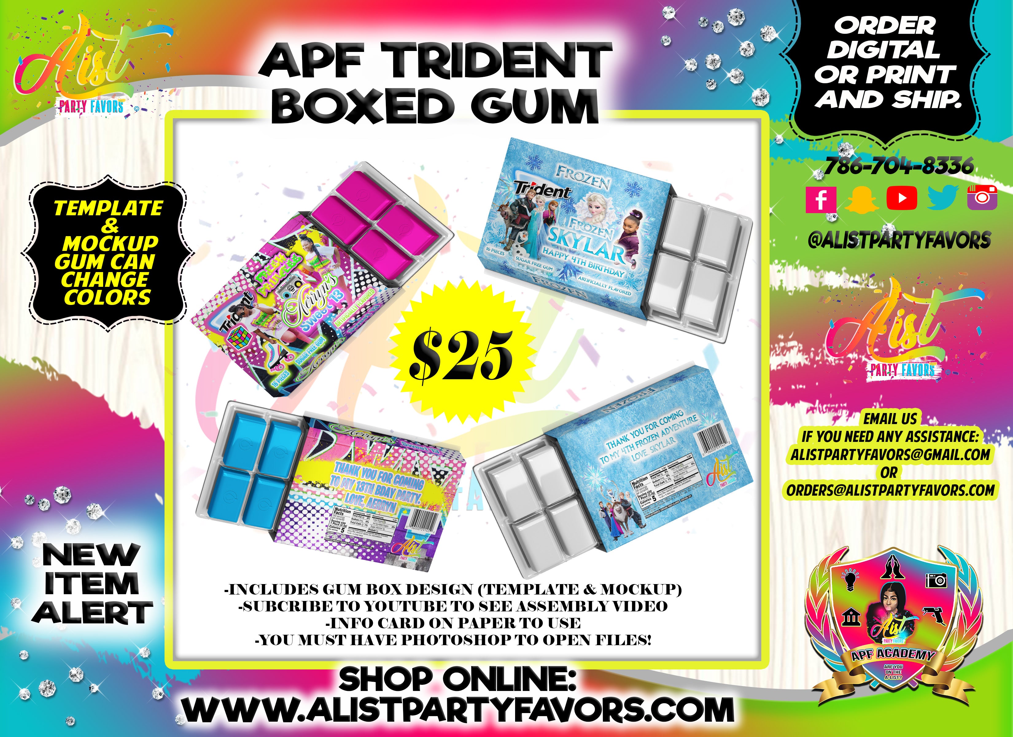 APF Trident Box Gum Template