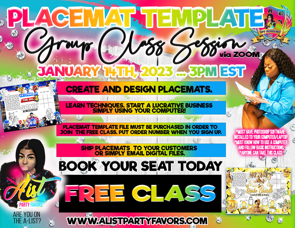 APF Placemat Templates and Mockup ( plus bonus clip arts)